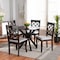 Baxton Studio Jana Grey Upholstered and Dark Brown Finished Wood 5-Piece Dining Set 173-9726-10892 - alternate 8
